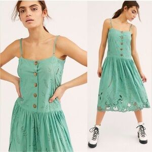 FREE PEOPLE GEORGIE MIDI DROP WAIST
DRESS XL